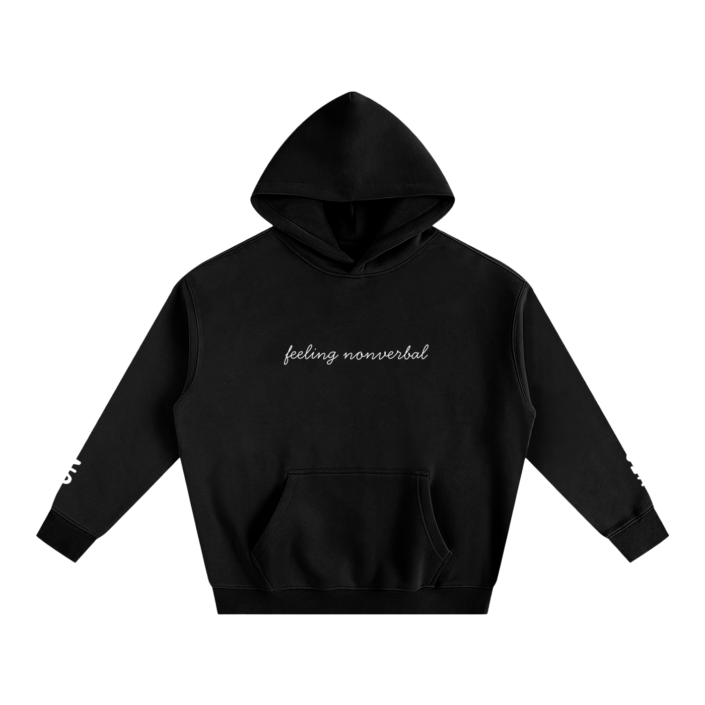 Feeling Nonverbal Cursive  - Oversize Fleeced Communication Hoodie