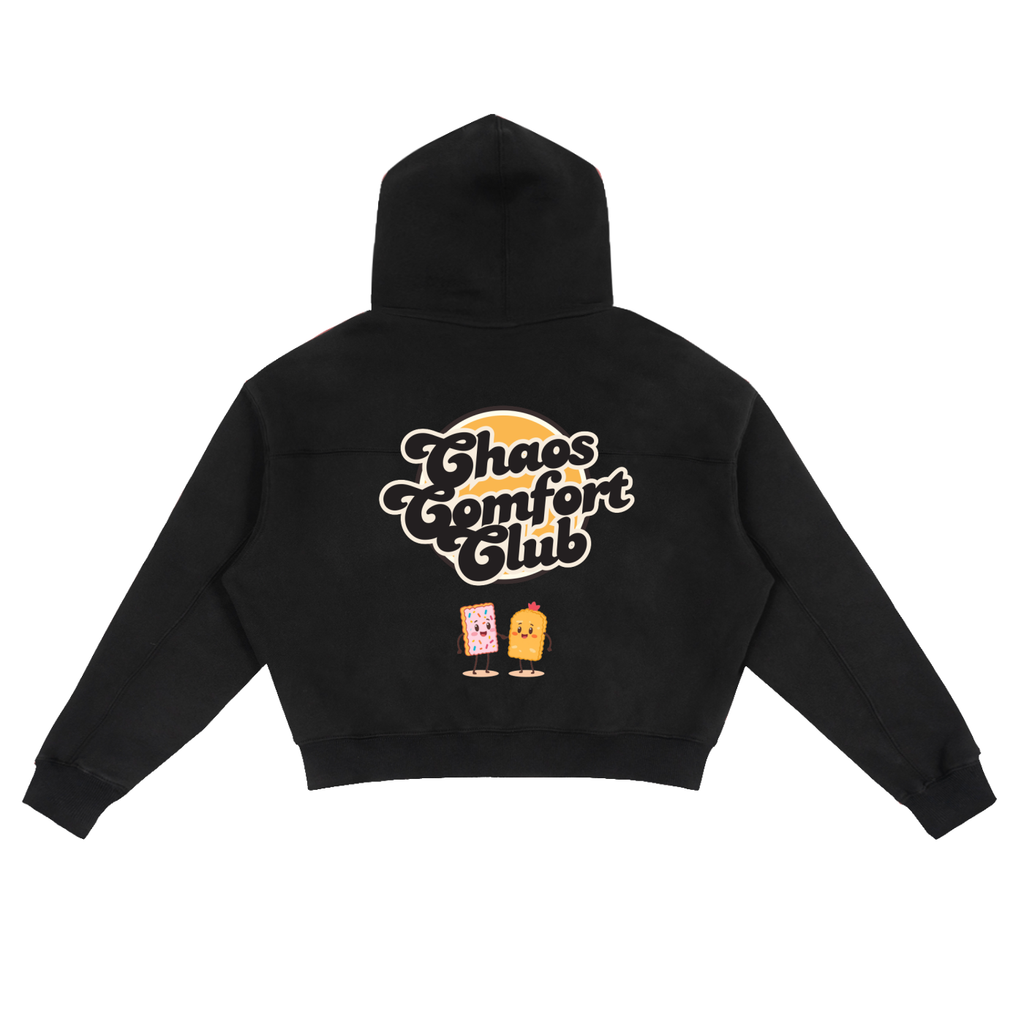 Vintage Fleece Zip-Up Boxy Hoodie