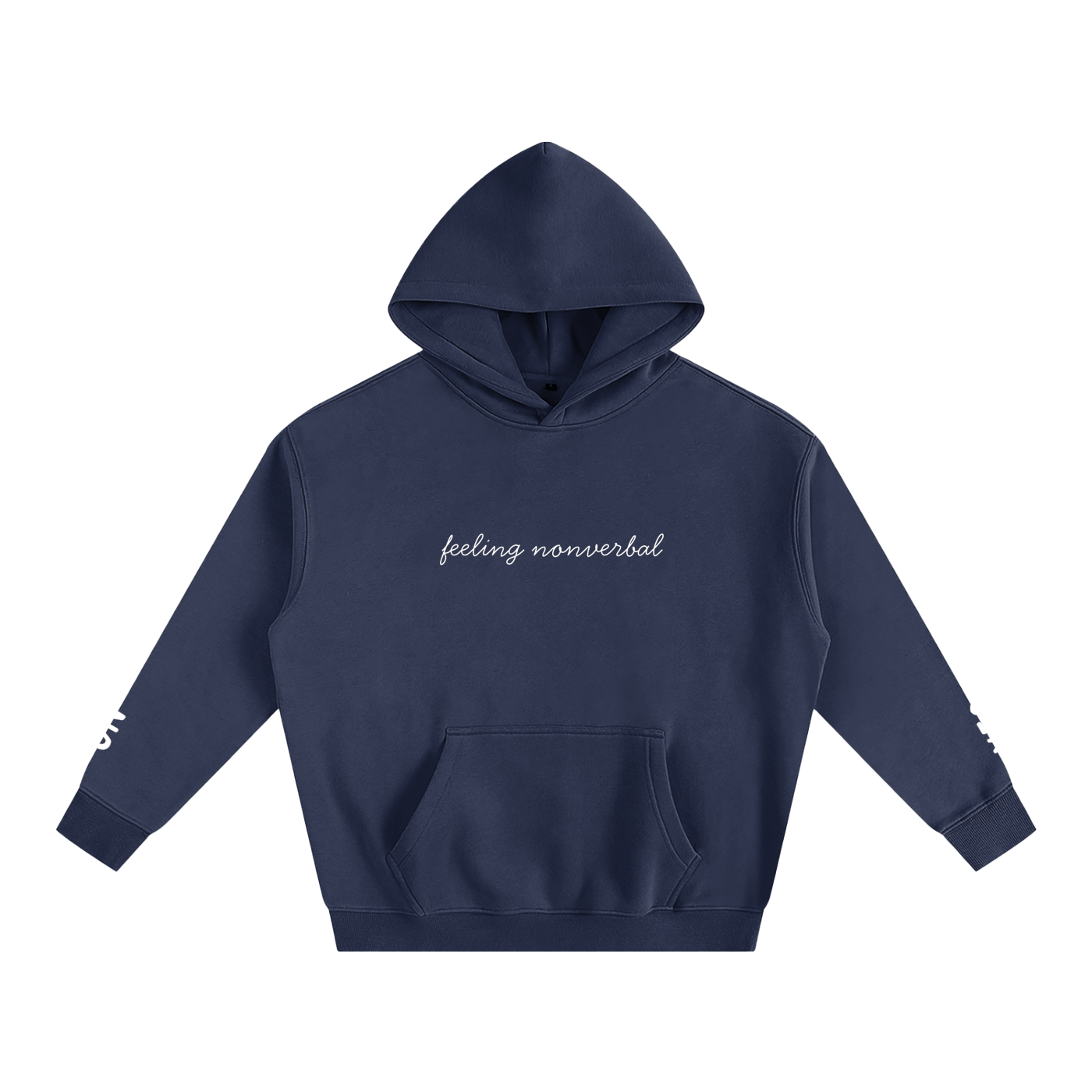 Feeling Nonverbal Cursive  - Oversize Fleeced Communication Hoodie