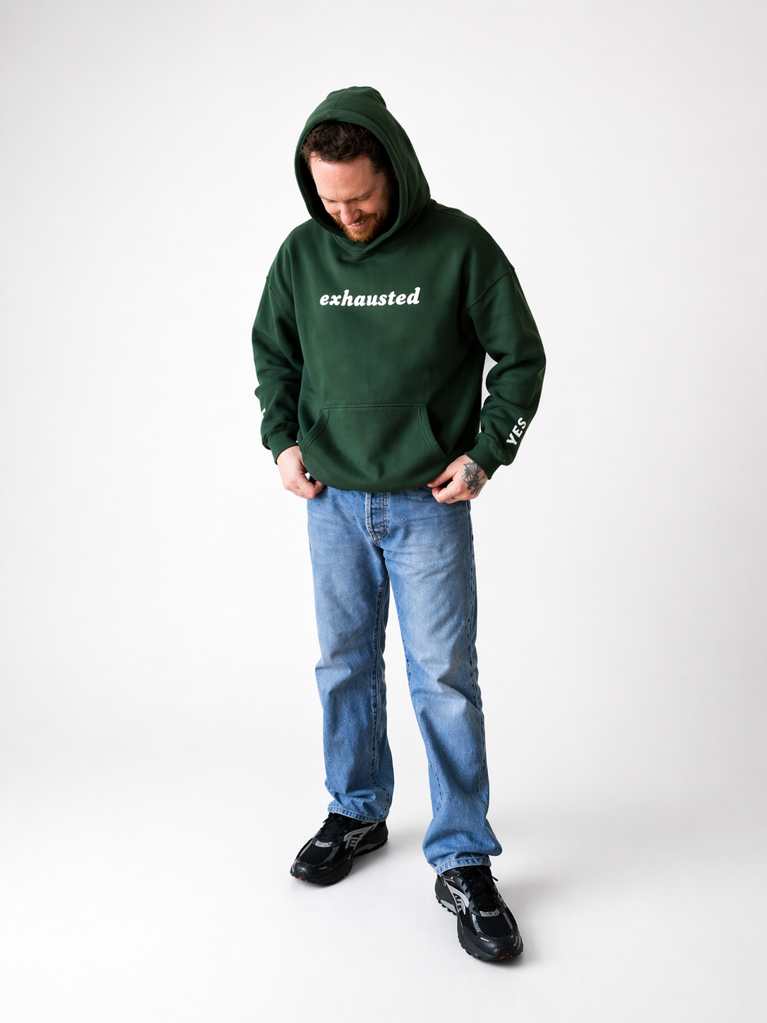 Exhausted- Oversize Fleeced Hoodie