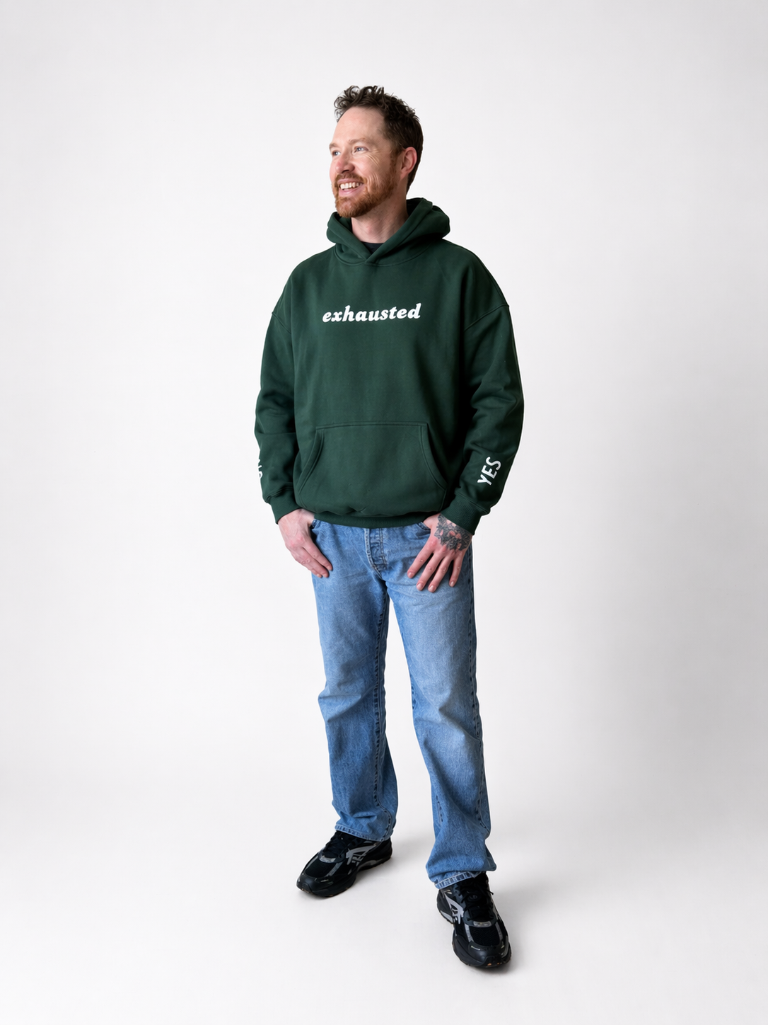 Exhausted- Oversize Fleeced Hoodie
