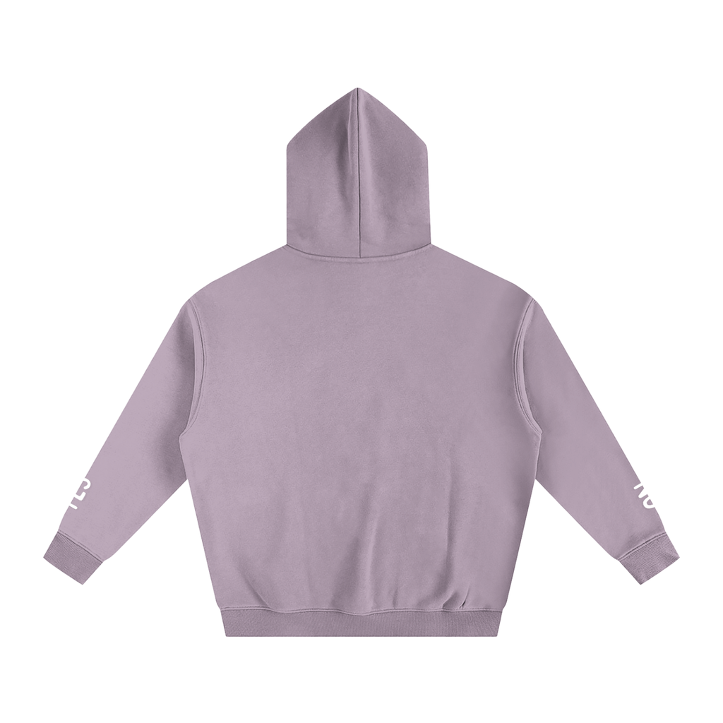 Cursive Overstimulated - Oversize Fleeced Communication Hoodie