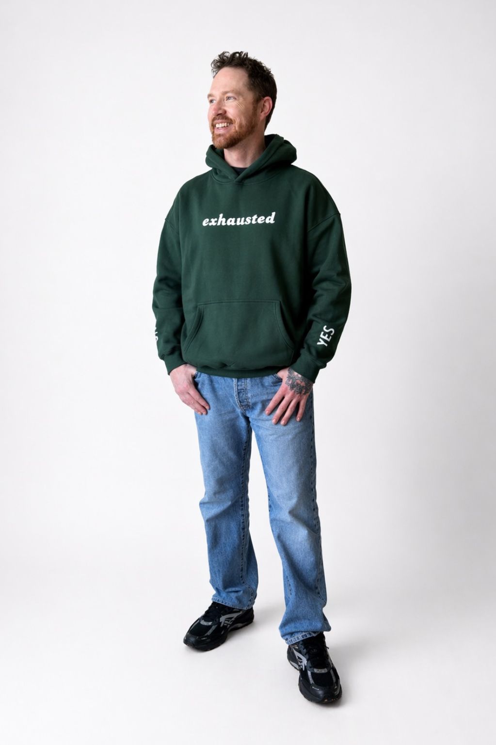 Exhausted- Oversize Fleeced Hoodie