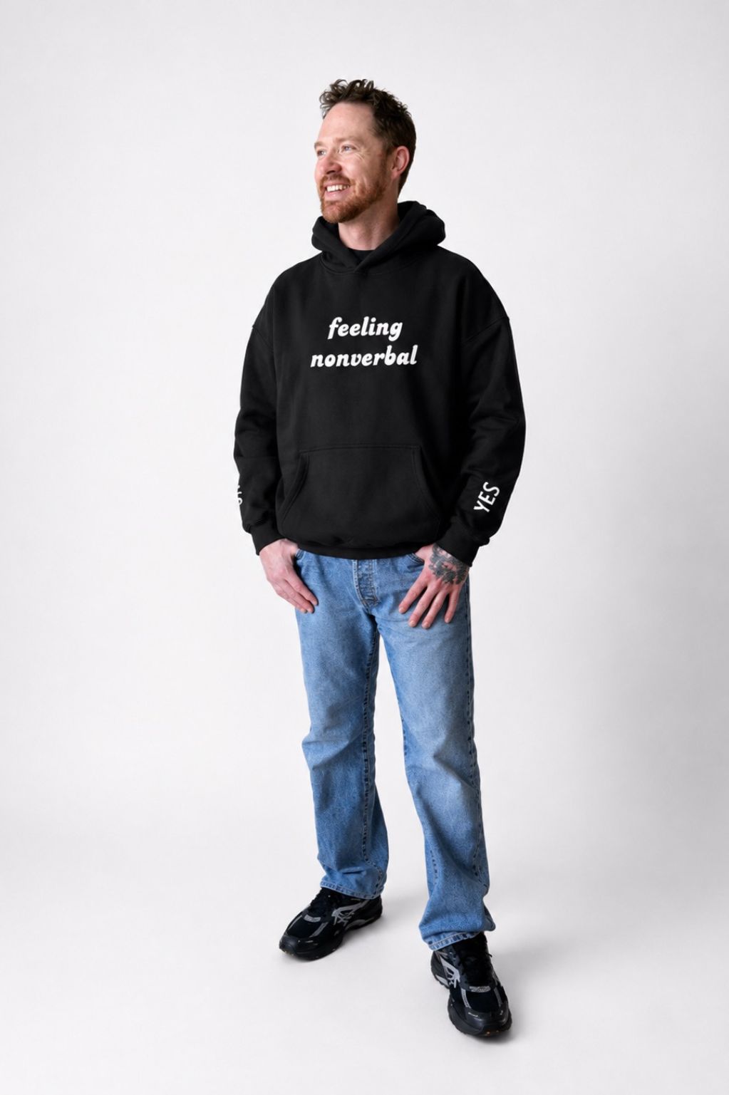 Feeling Nonverbal - Oversize Fleeced Communication Hoodie