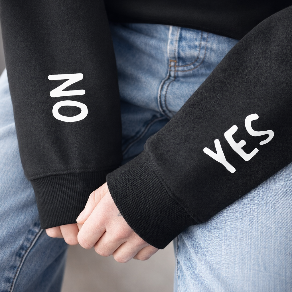 Feeling Nonverbal Cursive  - Oversize Fleeced Communication Hoodie